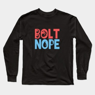 Red-Blue Nope Bolt Long Sleeve T-Shirt